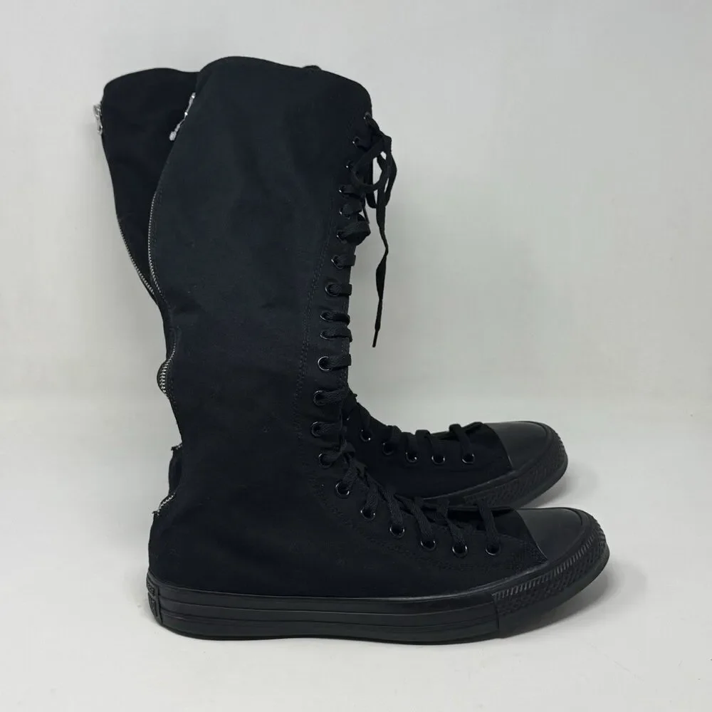 Converse XXHI Knee High Sneakers Mens 13 Triple Black Back Zipper Skater Punk - Picture 5 of 14